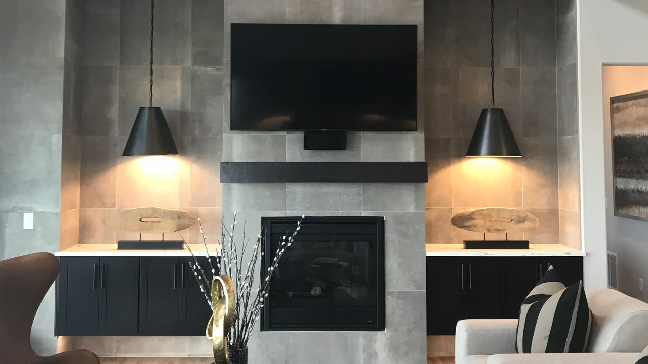 TV installation above fireplace